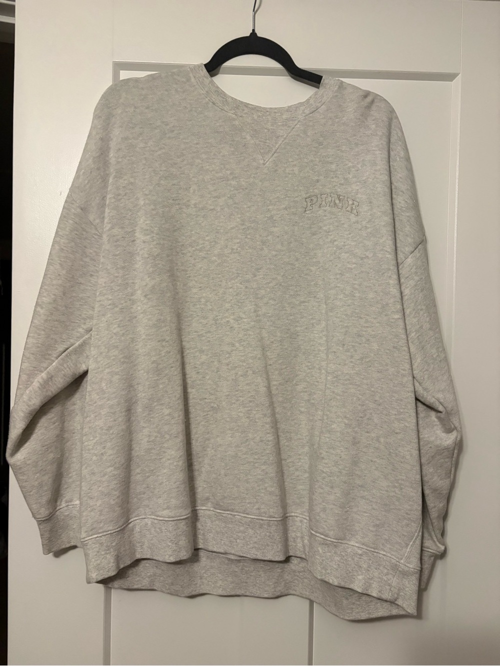 PINK Victoria's Secret Oversized Crewneck Sweatshirt - Heather Gray